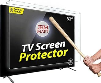 JBM MART® 32 Inch TV Screen Protector - Tempered Glass Guard, 9H Hardness, Scratch resistance, Crystal Clear | 3 mm Thickness