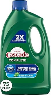 Cascade Complete Dishwasher Detergent Liquid Gel, Fresh Scent, 75 oz