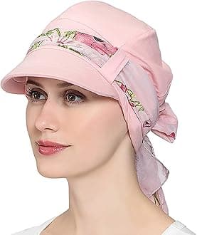 Chemo Hats for Women Bamboo Cotton Lined Newsboy Caps with Scarf Double Loop Headwear for Cancer Hair Loss