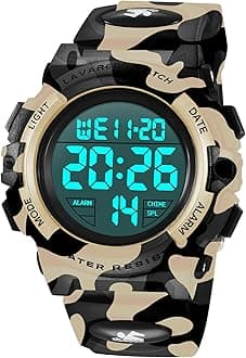 Kids Watch,Boys Watch for 3-15 Year Old Boys,Digital Sport Outdoor Multifunctional Chronograph LED 50 M Waterproof Alarm Calendar Analog Watch for Children with Silicone Band,Kids Gift