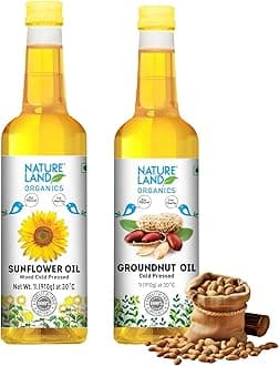 Sunflower Oil 1 LTR - Cold Pressed & Groundnut Oil/Peanut Oil 1 LTR - Cold Pressed