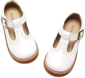 Felix & Flora Toddler Little Girl Mary Jane Dress Shoes - Ballet Flats for Easter Flower Girl Party School Shoes.
