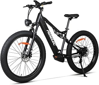PASELEC Electric Bike for Adults, 1300W Peak Motor E-bike, 27.5"x3.0" Fat Tire Electric Mountain Bike With Full Suspension, 15.6Ah Removable Battery Adult Electric Bicycle, 70 Miles Max Range, 8-Speed