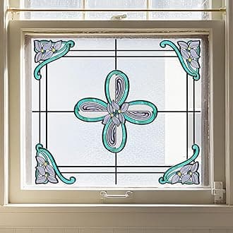 Window Stickers, ‌Stained Glass Window Privacy Film, UV Blocking Static Cling for Home Kitchen Office Bathroom, Whisper, 11.81" X 15.75"