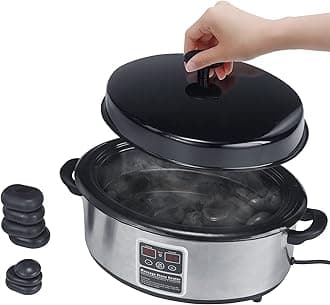 Master Massage 6 Quart LED Hot Stone Warmer with Digital Display– Stainless Steel Hot Stone Heater Portable- Massage Stone Heating Device-Massage Essentials for Massage Therapists