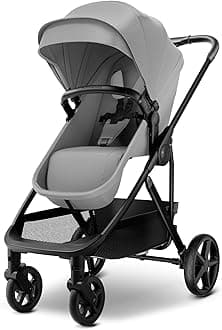 MAMA & BABY Rovee Baby Stroller, 2-in-1 Foldable Infant Stroller with Reversible Seat, UPF 50+ Canopy, All-Terrain Wheels for On-The-Go Families