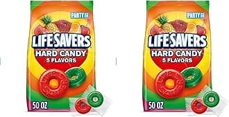 Hard Candy Bag 5 Flavors, Hard Candy Individually Wrapped for Goodie Bags, Road Trips, Treats, Offices, Celebrations, 50-Ounce Party Size (Pack of 2)