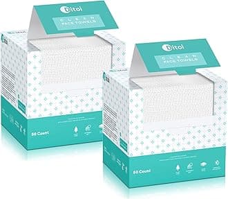 Face Towels, 10"×12" Disposable Face Towel, Face Towelettes XL, Ultra Soft Makeup Remover Dry Wipes, Thick Face Towel for Cleansing,100 Count (2 Pack)