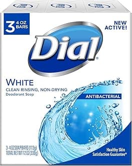 Antibacterial Deodorant Soap, White, 4 Ounce (Pack of 3) Bars