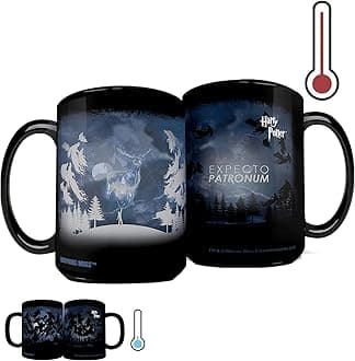 Harry Potter - Expecto Patronum Spell – 16 oz Large Ceramic Heat Sensitive Clue Mug – Full image revealed when HOT liquid is added MMUGC405