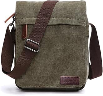 LOSMILEMen's Messenger Bag, Canvas Shoulder Bags, 13.3" Laptop Bags for Work and School,Cross-Body Bags.