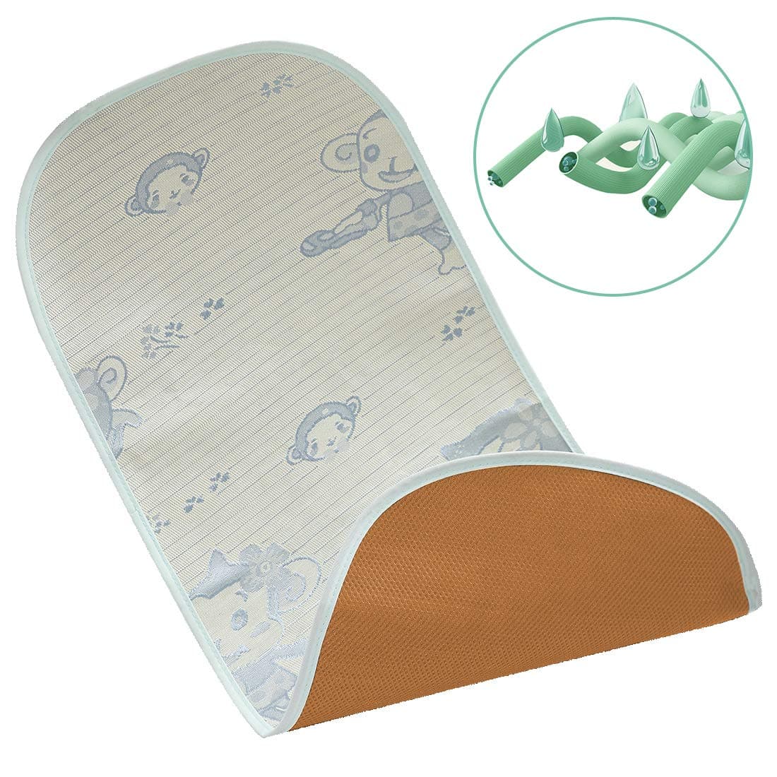 Knowmather Infant Summer Sleeping Mat, 3D Moss Fabric, 6-Sided Hollow Solid Structure Ice Silk Mattress, Breathable, Dry and Washable. Especially for Infant Bed, Baby Lounger, Baby Stroller, etc.