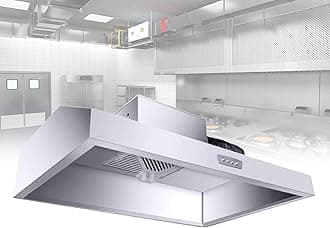 Commercial Stainless Steel Kitchen Restaurant Duty Exhaust Hood Range Hood For Kitchen Large Suction Top Wall-mounted Household Exhaust Hoods (Color : 150 * 80 * 45, Size : 880W)