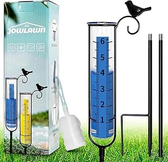 Rain Gauge, 6" Capacity Rain Gauge Outdoor Best Rated, Rain Gauges for Yard with Stake and Tube Brush, Decorative rain Measure Gauge for Lawn, Garden, Fence Decoration