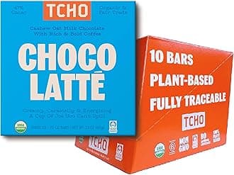 - TCHO Choco Latte 47% Oat-Milk Chocolate Bars (10 pack) | Plant Based, Organic & Fair Trade | Non GMO, Non-Dairy, Vegan Chocolate, Soy Free (2.1oz each)