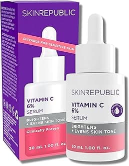 Skin Republic Vitamin C 6% Brightening Face Serum, Helps to reduce Pigmentation and Dark Spots & provides Long Lasting Hydration (30ml)