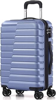 Carry On Luggage Airline Approved with Spinner Wheels, Hard Shell Suitcase TSA Lock Lightweight Travel Luggage 20-inch,Blue