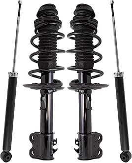 TRQ Front and Rear Complete Strut Assembly & Shock Absorber Kit Complete Strut & Coil Spring Assembly Compatible with 2012-2015 Toyota Yaris
