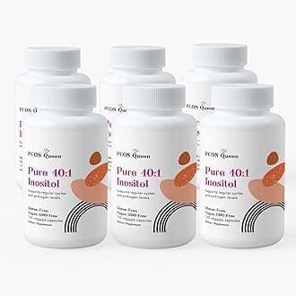 Pure 40:1 Inositol - Myo + D-Chiro Inositol Supplement - for Women with Fertility, Skin, & Menstrual Cycle Needs - 6 Bottles
