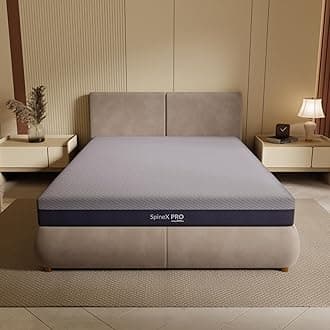 SleepyHug AirCell Ortho SpineX PRO Orthopedic CoolFlow Memory Foam 5 Inch Mattress with Honeycomb Grid, Perfect for King Bed Size White & Blue (LxWxH -84x72x5 Inch)