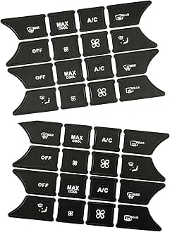 AtticZone Interior Button Repair Sticker Kit Decals Steering Wheel, AC Control, Window Switch , Radio Number, Door Lock, Seat Memory Switch Button Stickers Compatible with Benz 2007-2014, 2 Set (AC