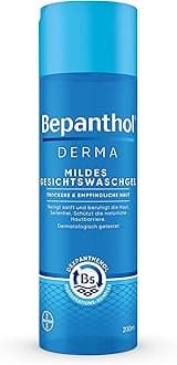 Bepanthol DERMA Mild Face Wash for Sensitive and Dry Skin, Dermatologically Tested Moisturiser with Dexpanthenol, Fragrance Free, Soap Free, 200 ml Bottle, White
