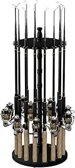 Rush Creek Creations | Rod Holder for 16 Fishing Poles, Garage Organization and Storage, for Reels, Gear, Accessories, Tackle Box