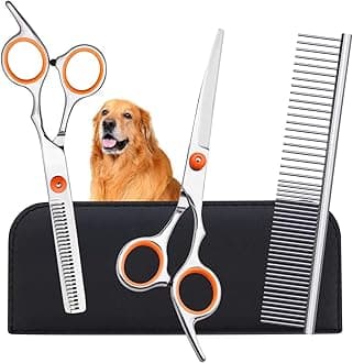 Dog Grooming Scissors Colorful Pet Trimming Scissors Set Professional Grooming Barber Scissors Kit 7 inch Stainless Steel Shears for Grooming and Hair Cutting