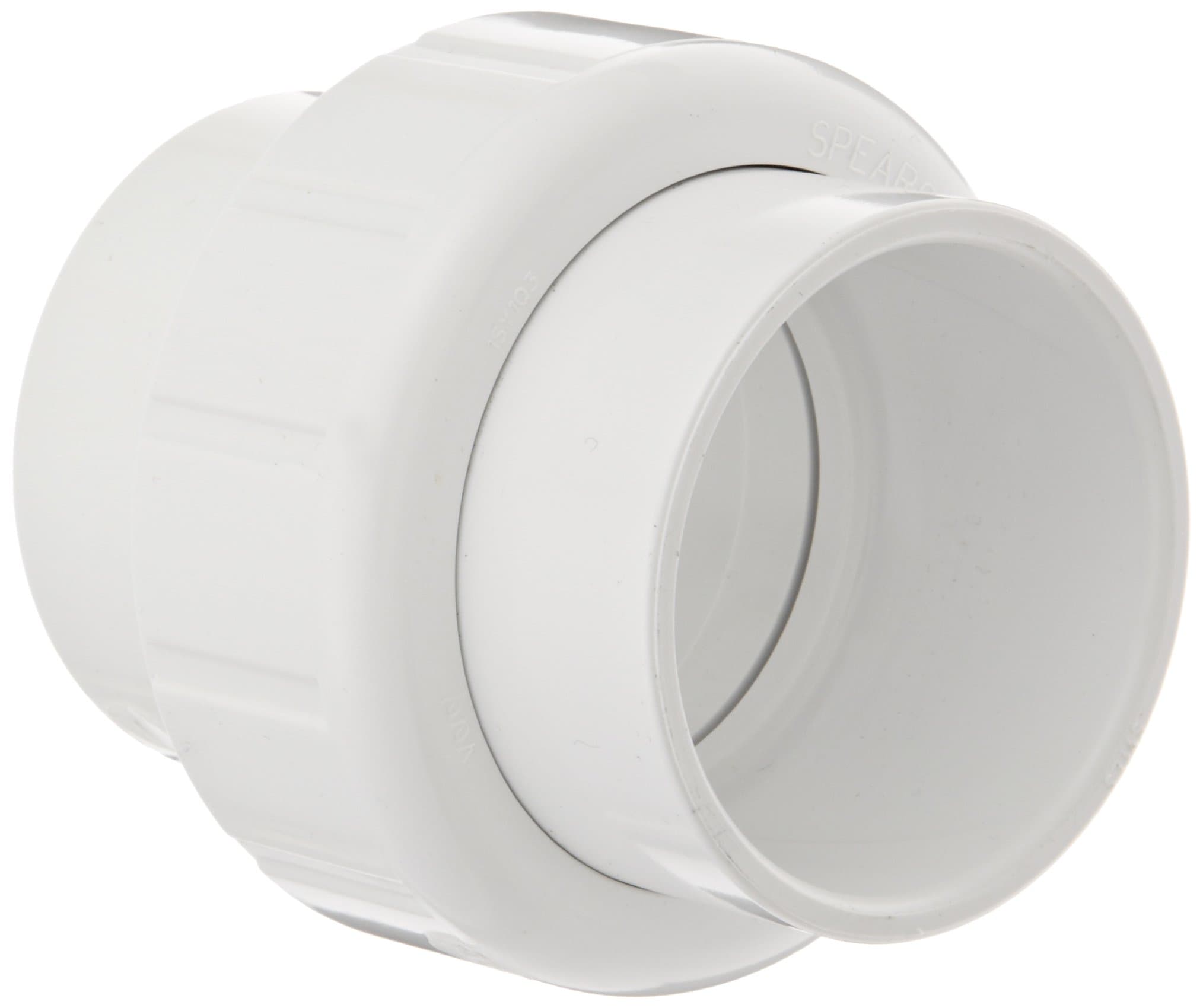 Spears 497 Series PVC Pipe Fitting, Union with EPDM O-Ring, Schedule 40, 1" Socket