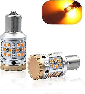 LivTee 1156 BA15S P21W 7506 LED Turn Signal Light Blinker Bulbs - Error Free Canbus - Anti Hyper Flash, Amber Yellow