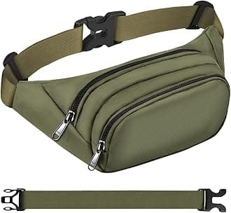 Large Fanny Pack for Women Men - Syican Waist bag with 3-Zipper Pockets, Gifts for Enjoy Sports Traveling Workout Casual Hands-Free crossbody bags Fits MAX 7.9'' iPad & 6.6'' Phone