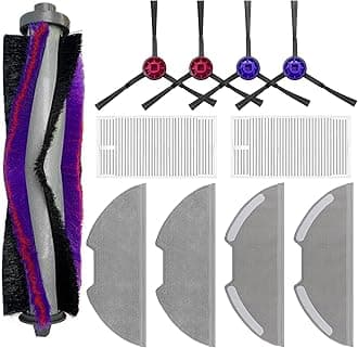 Replacement Parts Kit for Eureka E10s/E20 Plus Robot Vacuum Cleaner,1 Main Roller Brushes, 4 Side Brushes, 2 HEPA Filters, 4 Mop Pads-11Pack