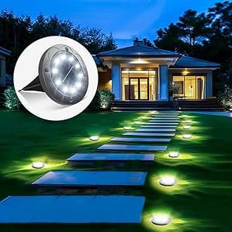Brightown Solar Lights Outdoor Waterproof, 16 Packs LED In-Ground Lights Outdoor Solar Lights for Yard Patio Garden Lawn Deck Outside Pathway Walkway Sidewalk, White