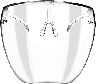zeroUV - Protective Face Shield Full Cover Visor Glasses/Sunglasses (Anti-Fog/Blue Light Filter) (Clear/Clear) Single