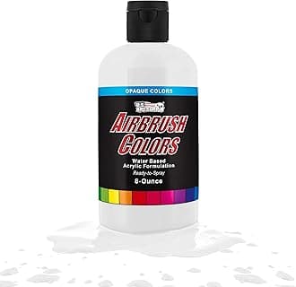 U.S. Art Supply US White Opaque Acrylic Airbrush Paint 8 oz.