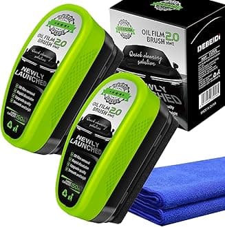 2set Automotive Oil Film Cleaning Brush, 2025 Upgrade Clear vision Car Windshield Cleaner, Clear vision Glass Cleaner, 150mll Reusable Oil Film Cleaning Brush for Car Window, Prevents Rain and Fog