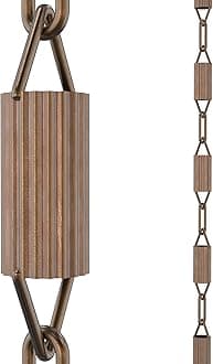 Rain Chains DirectManicotti, 8.5 Feet Length, 100% Copper, Functional and Decorative Replacement for Gutter Downspouts