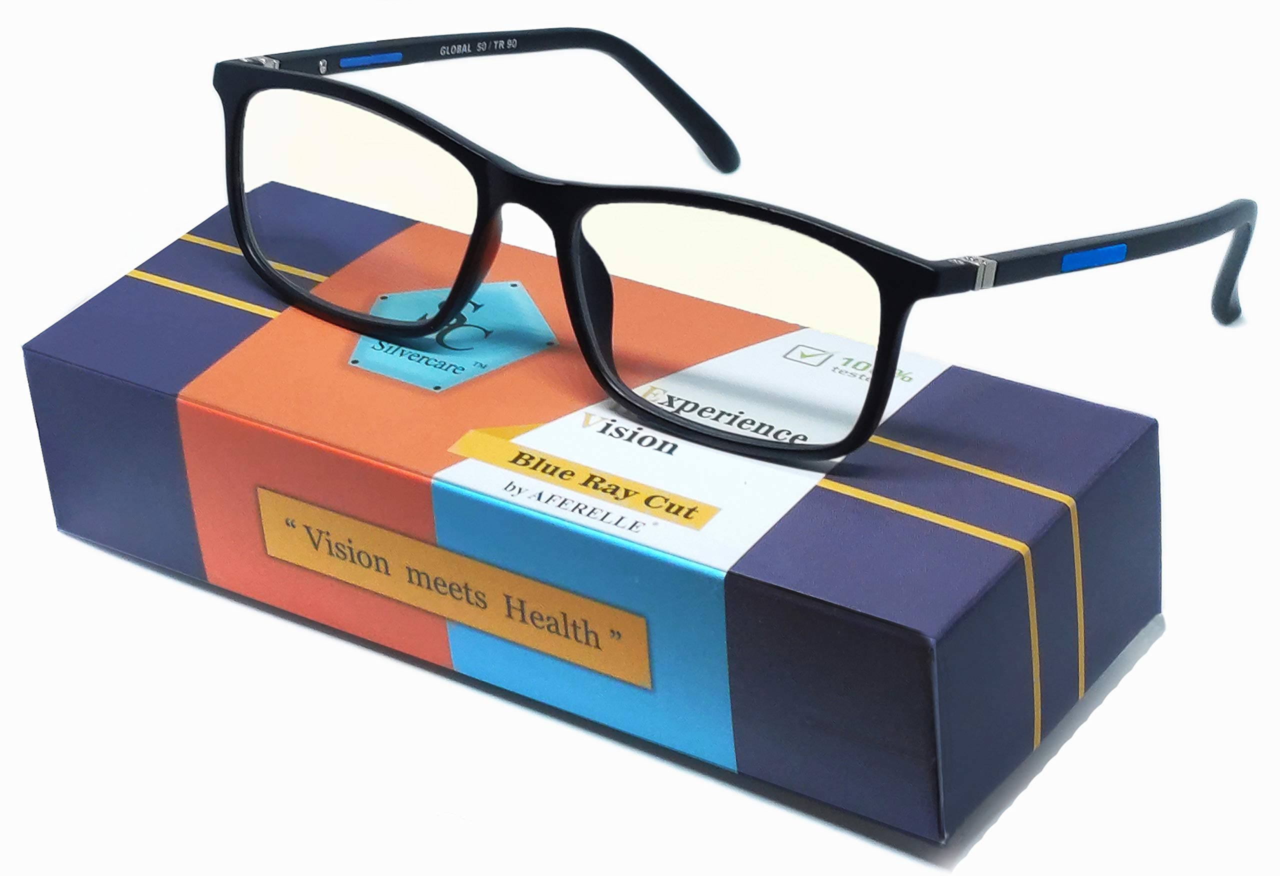 AFERELLE® Silvercare Edition Rectangular Anti Glare Reading Glasses for Men Women, Computer Readers UV 400 (unisex)