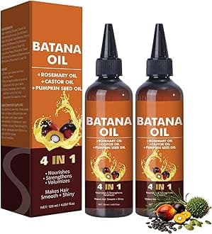 2 Pcs Batana Oil for Hair Growth & Strengthening, 4-in-1 Natural Formula Liquid Batana Oil with Rosemary Castor Pumpkin Seed Oils, Non-Greasy Scalp Care Oil for Dry Frizzy Hair (2 x 120ml)
