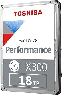 TOSHIBA X300 18TB Performance & Gaming 3.5-Inch Internal Hard Drive - CMR SATA 6 Gb/s 7200 RPM 512 MB Cache - HDWR51JXZSTA