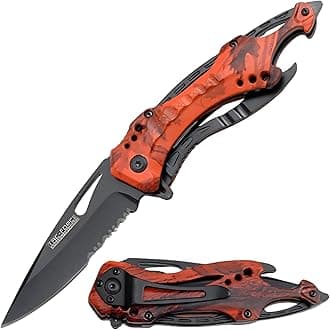 Tac-Force Folding Pocket Knife, 3.25-inch Serrated Blade, Camo Aluminum Handle, 7.75-inch Overall Length TF-705RC