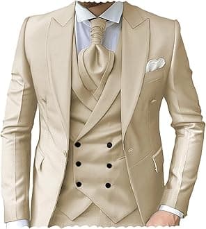 Mens 3 Piece Suits for Men Slim Fit Wedding Tuxedo Suit Fashion Formal