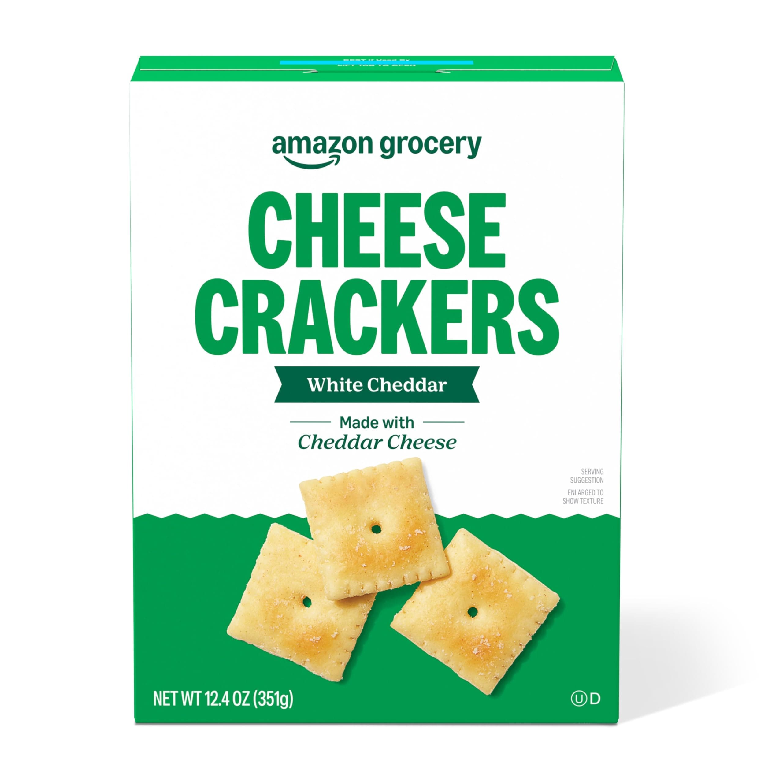Amazon Brand – Happy Belly White Cheddar Cheese Cracker, 12.4 ounce (Pack of 1)