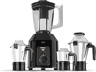 Havells Hexo Plus 1100 watts 4 Jar Mixer Grinder I 2.5 Kg Double Ball Bearing Copper Motor I 22000 RPM I 100 Minutes Run Time I Metal Teeth Coupler & Jar Base IPolycarbonate Jar, Lids with Lock