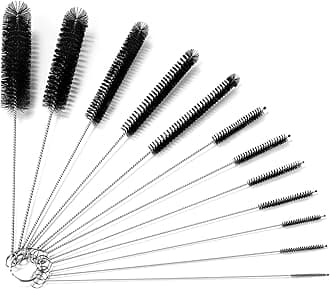 9.5 Inches Long Straw Cleaner Brush Set, 12 Pack Straw Pipe Cleaner Brush Set, Small Brushes for Cleaning Small Parts