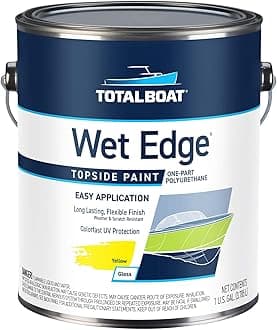 TotalBoat Wet Edge Topside Marine Paint Premium Polyurethane Coating for Boats, RVs, Exterior Trim, Fiberglass, Metal, and Wood (Yellow, Gallon)