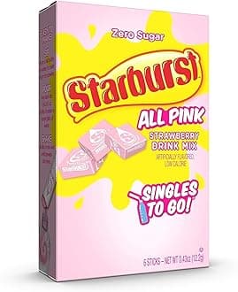 Starburst Singles To Go Powdered Drink Mix, Strawberry, 1 Box with 6 Packets - 6 Total Servings