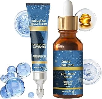 2PCS Olavita Serum & Intense Eye Revive Cream, Olavitas Liquid Solution, Olavitas Serum, Eye Bag Cream for Face, Reduce Wrinkles, Fine Lines & Plump Skin, Moisturizing, for All Skin Types