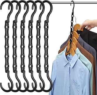 AMKUFO 12 Pack-Closet-Organizers-and-Storage, Hangers-Space-Saving-for-Closet-Organization, Clothes-Hanger-Space-Saver-for-College-Dorm-Room-Essentials, Small-Apartment-Storage