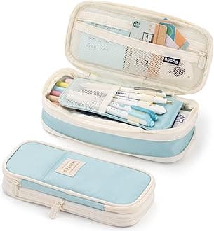 EASTHILLLarge Capacity Pencil Case Large Pencil Case Stationery Pen Bag for Teens Blue